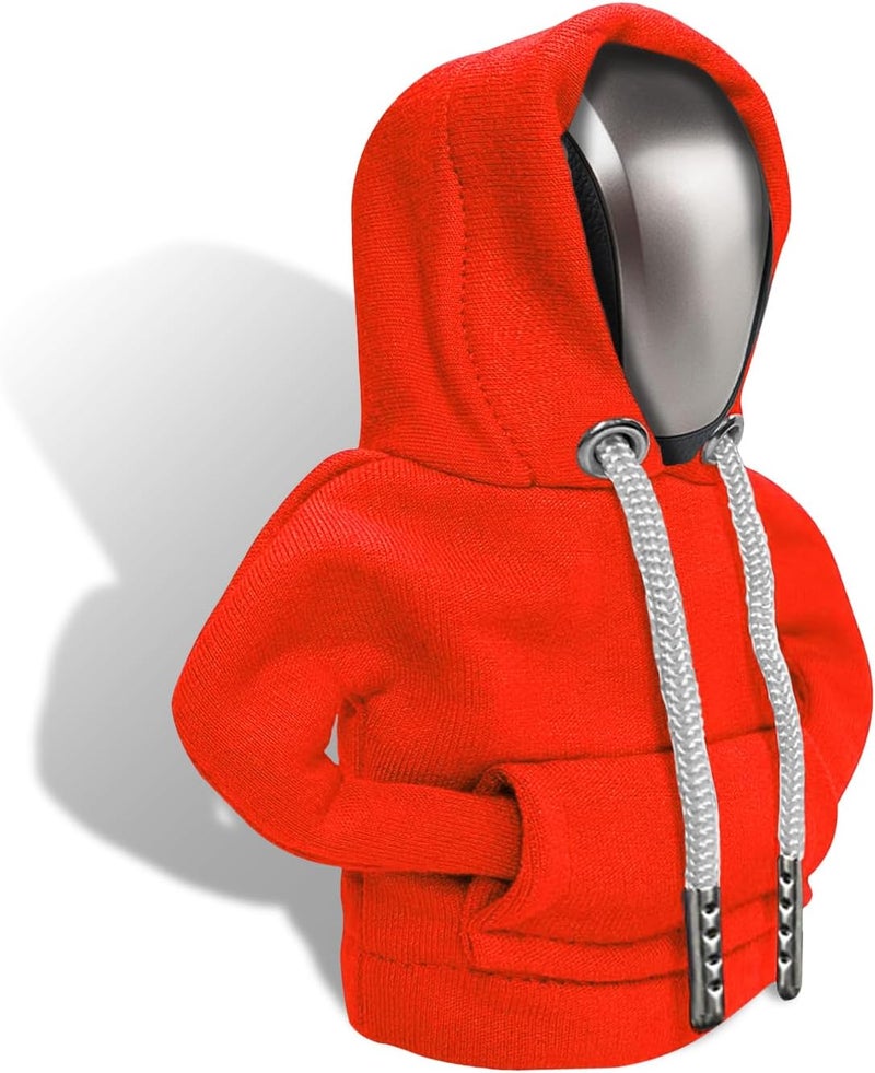RGOAANC Gear Shift Hoodie, Gear Shift Cover, Fashionable Hoodie Automotive Gear Shift Knob Protector, Car Accessories Mini Sweater Gear Shift Knob Cover for Car Gear Shift Levers (Orange) - Image 1